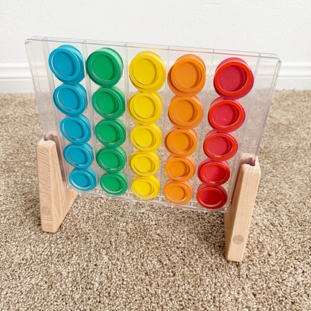 Vibrant Kids' Strategy Game with Wooden Stand